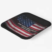 アメリカ国旗にテキストを追加する ペーパープレート (傾斜あり)