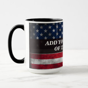 アメリカ国旗にテキストを追加する マグカップ