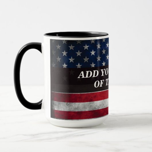 アメリカ国旗にテキストを追加する マグカップ (左)