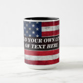 アメリカ国旗にテキストを追加する マグカップ (中央)