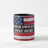 アメリカ国旗にテキストを追加する マグカップ (中央)