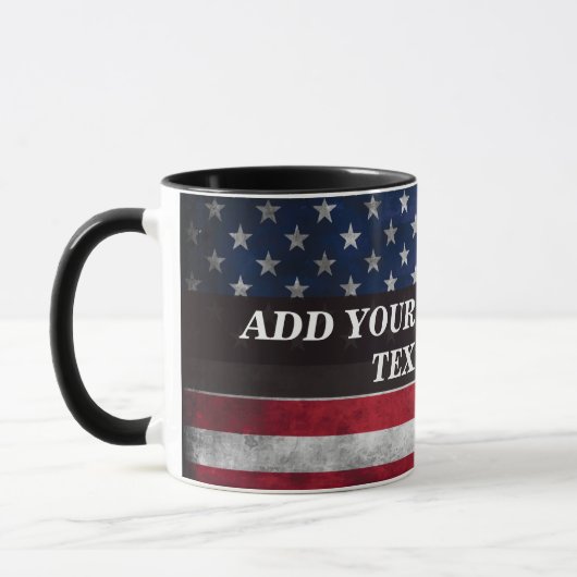 アメリカ国旗にテキストを追加する マグカップ (左)