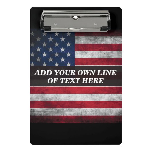 アメリカ国旗にテキストを追加する ミニクリップボード (正面)