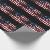 アメリカ国旗にテキストを追加する ラッピングペーパー (角)