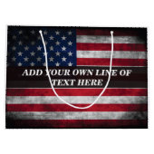アメリカ国旗にテキストを追加する ラージペーパーバッグ (裏面)
