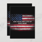 アメリカ国旗にテキストを追加する 案内状 (正面/裏面)