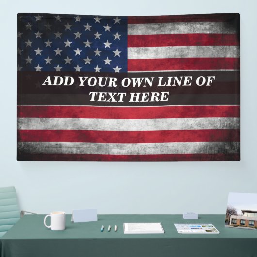 アメリカ国旗にテキストを追加する 横断幕 (トレードショー)