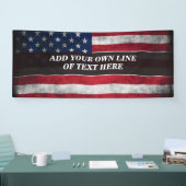 アメリカ国旗にテキストを追加する 横断幕 (トレードショー)