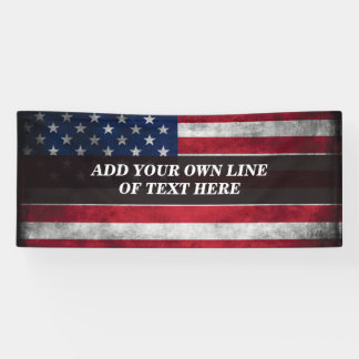 アメリカ国旗にテキストを追加する 横断幕