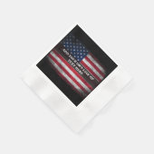 アメリカ国旗にテキストを追加する 縁ありカクテルナプキン (角)