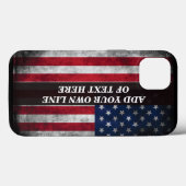 アメリカ国旗にテキストを追加する Case-Mate iPhoneケース (裏面 (横))