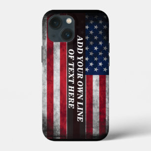 アメリカ国旗にテキストを追加する iPhone 13 MINIケース