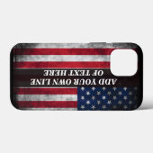 アメリカ国旗にテキストを追加する Case-Mate iPhoneケース (裏面 (横))