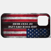 アメリカ国旗にテキストを追加する Case-Mate iPhoneケース (裏面 (横))