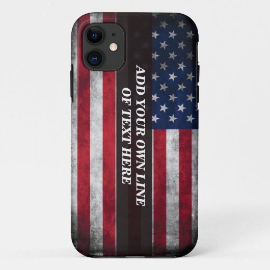 アメリカ国旗にテキストを追加する Case-Mate iPhoneケース (裏面)