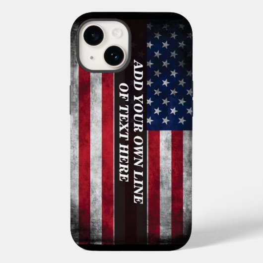 アメリカ国旗にテキストを追加する Case-Mate iPhoneケース (裏面)