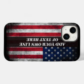 アメリカ国旗にテキストを追加する Case-Mate iPhoneケース (裏面 (横))