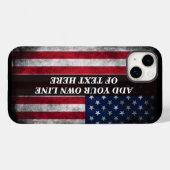 アメリカ国旗にテキストを追加する Case-Mate iPhoneケース (裏面 (横))