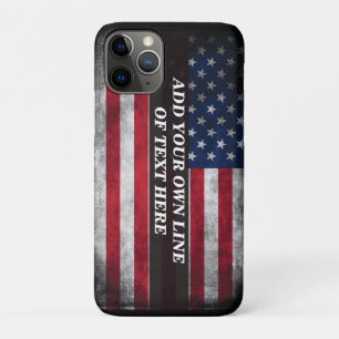 アメリカ国旗にテキストを追加する iPhone 11 PROケース