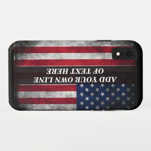 アメリカ国旗にテキストを追加する Case-Mate iPhoneケース (裏面(横))