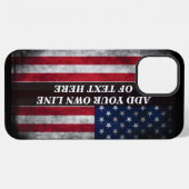 アメリカ国旗にテキストを追加する iPhoneケース (裏面横)