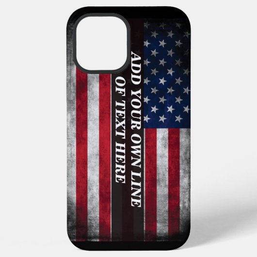 アメリカ国旗にテキストを追加する iPhoneケース (裏面)