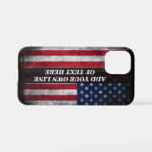 アメリカ国旗にテキストを追加する iPhoneケース (裏面横)