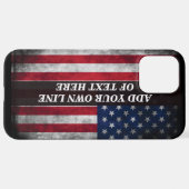 アメリカ国旗にテキストを追加する iPhoneケース (裏面横)