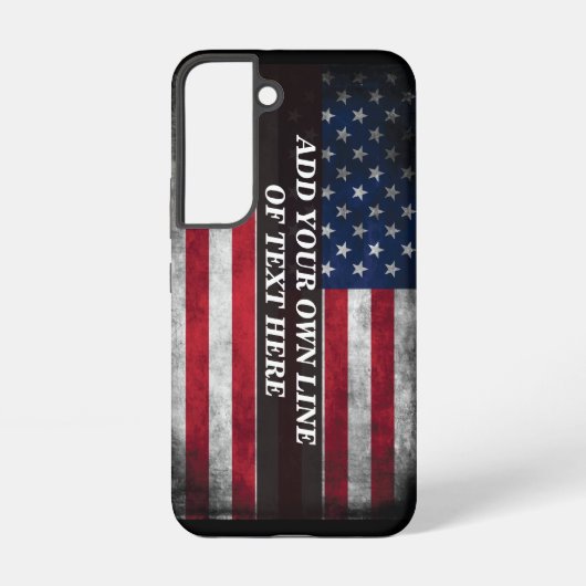 アメリカ国旗にテキストを追加する SAMSUNG GALAXYケース (裏面)