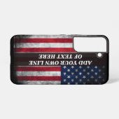 アメリカ国旗にテキストを追加する SAMSUNG GALAXYケース (裏面横)