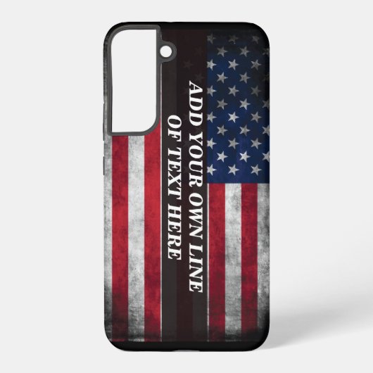 アメリカ国旗にテキストを追加する SAMSUNG GALAXYケース (裏面)