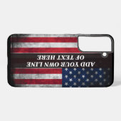アメリカ国旗にテキストを追加する SAMSUNG GALAXYケース (裏面横)