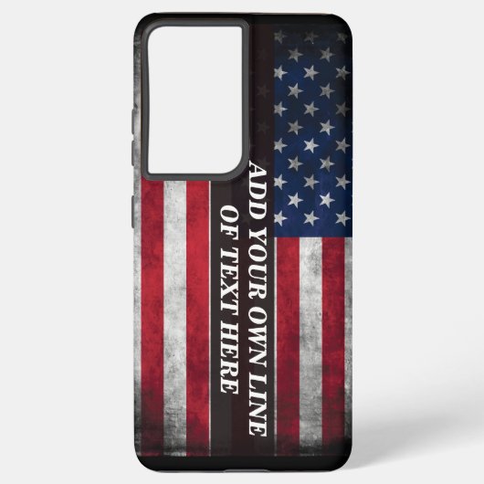 アメリカ国旗にテキストを追加する SAMSUNG GALAXYケース (裏面)