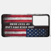 アメリカ国旗にテキストを追加する SAMSUNG GALAXYケース (裏面横)