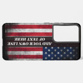 アメリカ国旗にテキストを追加する SAMSUNG GALAXYケース (左側面)