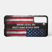 アメリカ国旗にテキストを追加する SAMSUNG GALAXYケース (裏面横)