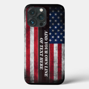 アメリカ国旗にテキストを追加 iPhone 13 PROケース