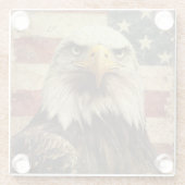 アメリカ国旗にハゲのワシ ガラスコースター (裏面)
