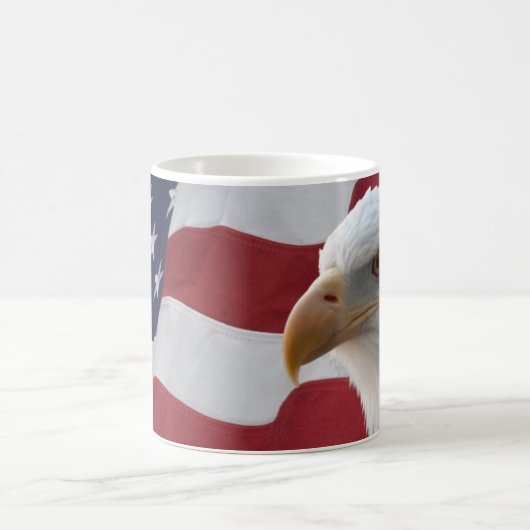 アメリカ国旗にハゲのワシ コーヒーマグカップ (中央)