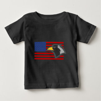 アメリカ国旗にハゲのワシ ベビーTシャツ