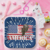 アメリカ国旗にハゲのワシ ペーパープレート (パーティー)