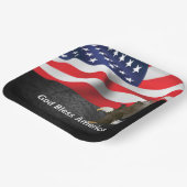 アメリカ国旗にハゲのワシ ペーパープレート (傾斜あり)