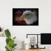 アメリカ国旗にハゲのワシ ポスター (ホームオフィス)