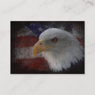 アメリカ国旗にハゲのワシ 名刺