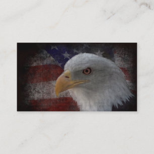 アメリカ国旗にハゲのワシ 名刺