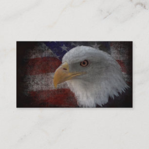アメリカ国旗にハゲのワシ 名刺
