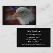 アメリカ国旗にハゲのワシ 名刺 (正面/裏面)