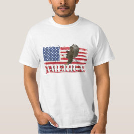 アメリカ国旗にハゲのワシ Tシャツ