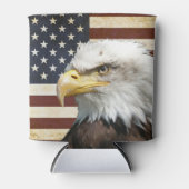 アメリカ国旗にハゲのヴィンテージ 缶クーラー (正面)