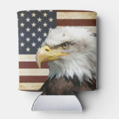 アメリカ国旗にハゲのヴィンテージ 缶クーラー (裏面)